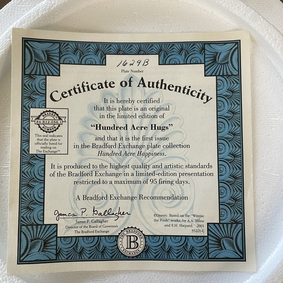 VINTAGE “Winnie the Pooh” Collectors Plate - Picture 9 of 14